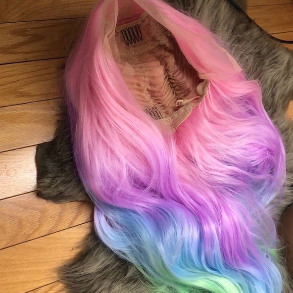 - ✨24” RAINBOW UNICORN BODY WAVY LACE FRONT WIG? main image 4